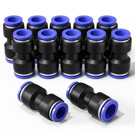 Bwintech PG12-14 Pneumatic Straight Reducer Push to Connect Adapter Quick Release Reducer Fittings 12 mm to 14 mm Pack of 12