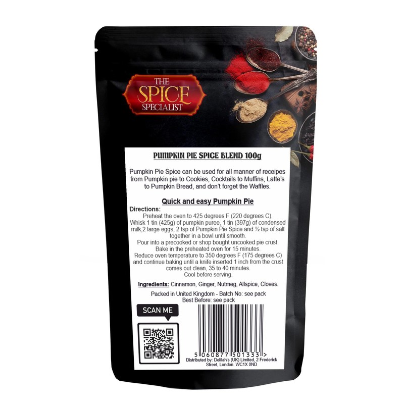 Pumpkin Pie Spice Blend 100g Aromatic Autumn Spice Mix |