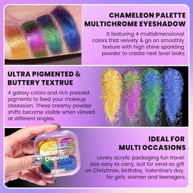 UCANBE- SOMBRA DE OJOS MULTICROMADA: paleta de maquillaje de ojos multicromada con 4 colores que se aplican con una textura aterciopelada y suave y ac