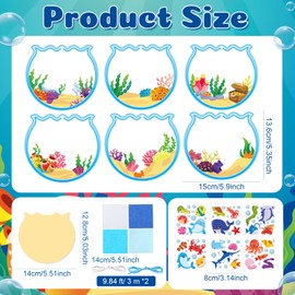 Tinlade 24 Pcs Summer Craft Kits Under The Sea Scene Suncatcher Kit Make a Ocean Animal Suncatcher Craft Ornament Under The Sea Scene Shark Tropical Fish Ocean Animal Set for Classroom Party Supplies