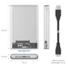 deleyCON SSD Hard Drive Enclosure USB-A 5Gbps 2.5 Inch Transparent