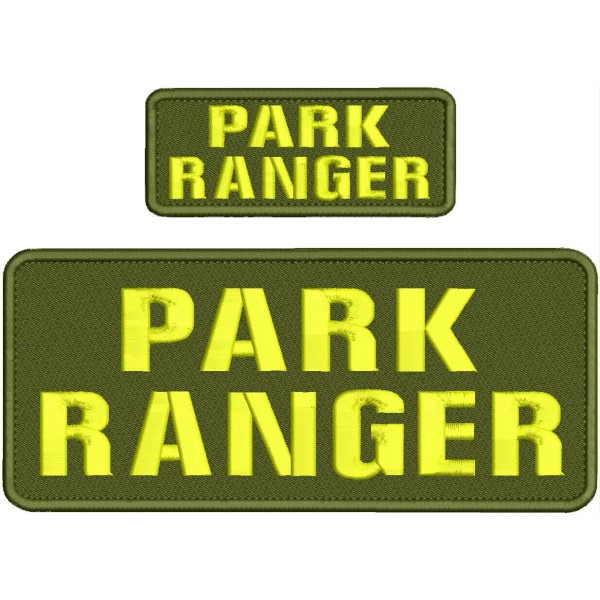 PARK RANGER 2 EMBROIDERY PATCH 4X10 AND 2X5 hook on