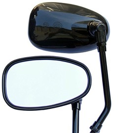 MotorToGo Glossy Black Motorcycle Rear View Side Oval Mirrors Compatible For 2014 Yamaha Bolt XVS950 R Spec