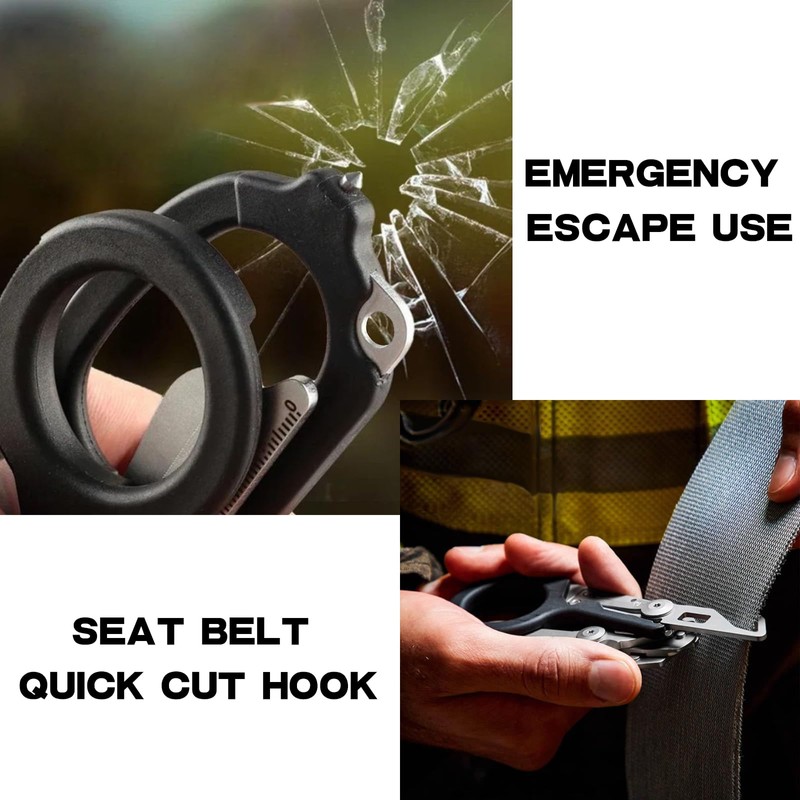 Generic Modern Emergency Response Shears, 6-in-1 Foldable Trauma Scissors, Stainless