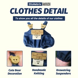 17cm&15cm Dolls Clothes, Adorable Chic Series for 17cm&15cm Dolls (NO Doll), 3-Piece Doll Outfit with Accessories - Wordy Jeans + Flowered Flat hat + Pink Framed Glasses