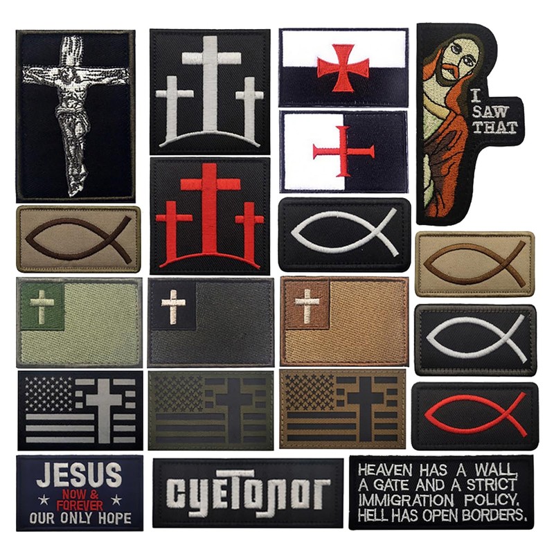 2PCS AliPlus Jesus Christ Patch Embroidered Patches Tactical Morale Patch