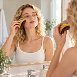 Facial Contour Massage Brush for Daily Skincare – Soft Bristles and Ergonomic Grip for Face and Jawline Massage
