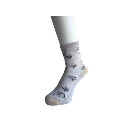 Mode Select Women's Socks, Summer, Thin, Silk Blend, Mesh Knitting, Spring and Summer, Loose Cuff, Loose, Stylish, 8.7 - 9.4 inches (22 - 24 cm), 5 Pair Set (Available in Patterns), Blue, Gray, Beige,