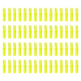 MECCANIXITY Archery Arrow Nocks Plastic Carbon Arrow Inserts .244"/6.2mm for DIY Hunting Shooting Compound Recurve Bow(Yellow, Pack of 60)