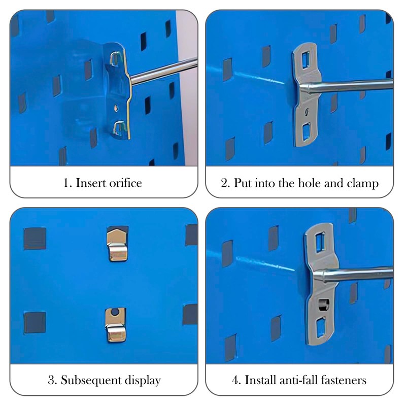 TOCCOOL 12 Pack 2.3 Inch Alloy Steel Pegboard Hooks, Double-Locking