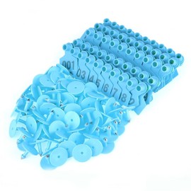 Fdit 1-100 Number of Plastic Livestock Ear Tags Animal Tag for Goat Sheep Pig (Blue)