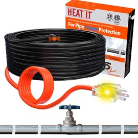 HEATIT Water Pipe Heat Tape - Prevent Freezing & Easy Installation for Metal & Plastic Pipes, CSA & ETL Certified Heat Trace Cable, All-Weather Protection, Trusted Choice HISD 3ft, 7w/ft, 120V