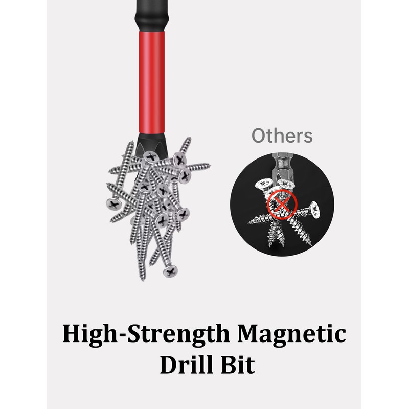 Tomorotec 11PCS Magnetic Phillips Screwdriver Drill Bit Set #2 -