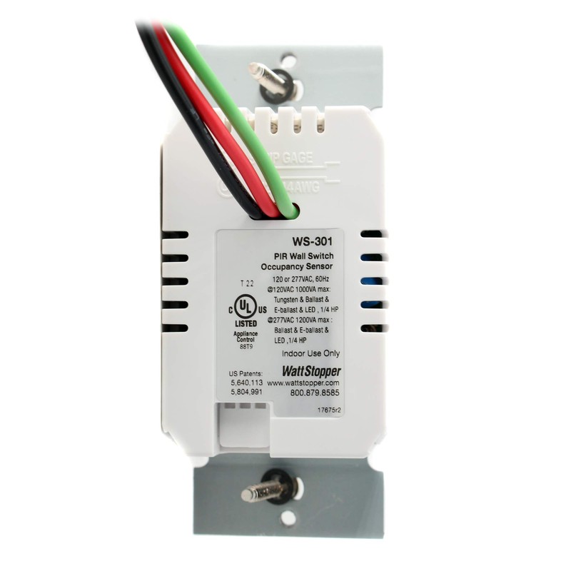 Wattstopper WS-301-W Motion, Passive Infrared Wall Switch Occupancy Sensor w/Neutral