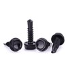 #14 x 1 Hex Washer Head Self Drilling Screws Black,