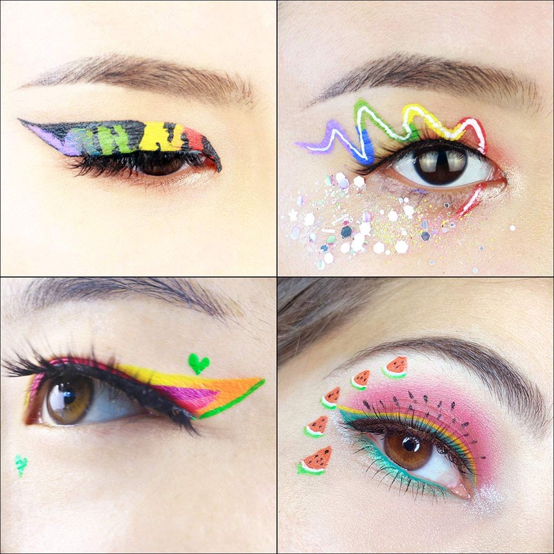 Bowitzki Water Activated Eyeliner Glow In The Dark, 9 Colors