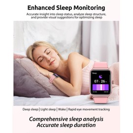 BooaBei Smart Watches for Women,1.91''HD Smartwatch with Blood Pressure/Blood Oxygen/Heart Rate/Sleep Monitor,100+ Sports Mode Fitness Tracker,IP68 Waterproof Watch for Android iOS