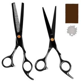 Hair Scissors Set, Professional Hair Cutting Scissors Kit with Stainless Steel One-Sided Thinning Scissors, Hairdressing Scissors Set for Men, Women and Children