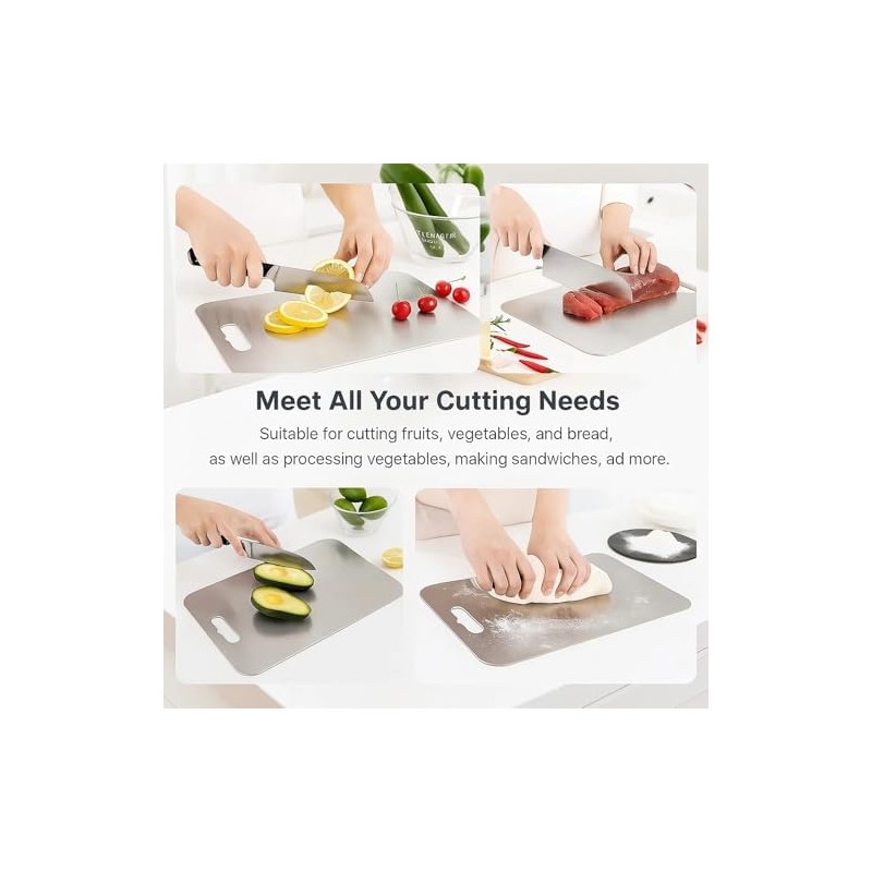 2026 New Stainless Steel Double Sided Chopping Board, Large Double-Sided