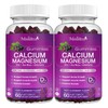 Gomitas de calcio y magnesio y zinc con glicinato de magnesio de alta absorcin 200 mg, potasio, suplemento de calcio vegetal con D3 y musgo marino... 