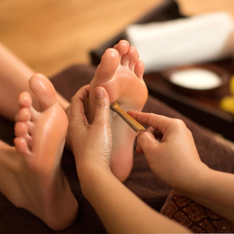 2 Pcs Wooden Massage Tools, Wooden Reflexology Sticks Thai for