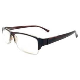 Incredible Bargains The Logan Half-Rim Readers, Stylish Rectangle Half Frame Reading Glasses + 3.00 Brown