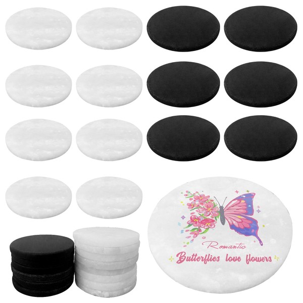 14 Pcs 5cm Painting Stones, White/Black Thick Round Rocks, Rock