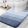 smiry Microfiber U-Shape Toilet Mat, Non-Slip Shaggy Soft Pedestal Mat