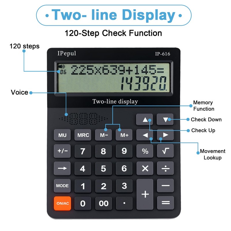 Desk Calculator, IPepul Basic Desktop Calculators Big Buttons and 2