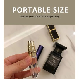 Sixtmoon Portable Mini Refillable Perfume Atomizer Bottle, Atomizer Perfume Bottle, Refillable Perfume Spray, Perfume Atomizer Refillable Travel, Scent Pump Case, 5ml (Gold)