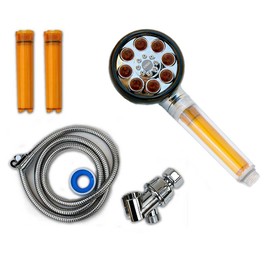 Vitamin C Handheld Lotus Shower Head With Water Filter By SONAKI - 2 Shower Filters Included - Removes Up To 99.9% Of Chlorine And Chloramines