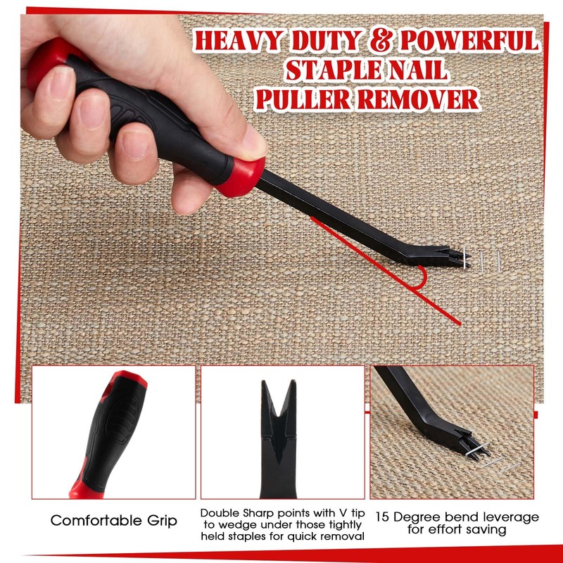 WILLBOND 3 Pcs Upholstery Staple Remover Tools Set Including End