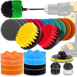 Electric Drill Brush, 28-Piece Set, GOH DODD Polisher Buff Car Wash Brush, Electric Cleaning, Rotary Brush, Sponge Buff Attachment, Tire & Bike Cleaning Brush