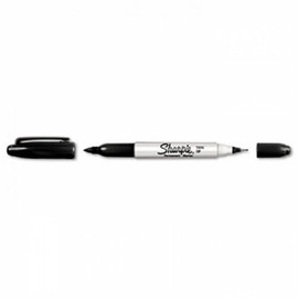 Twin-Tip Permanent Marker, Fine/Ultra Fine Point, Black