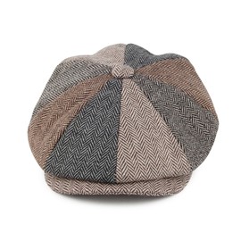 Jaxon & James Herringbone Patch Newsboy Cap - Multi-Coloured M