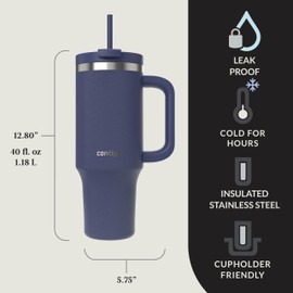 Contigo Contigo Streeterville 40oz Tumbler, Stainless Steel Vacuum Insulated, Leak-Proof, Cold for 29 Hours, Indigo