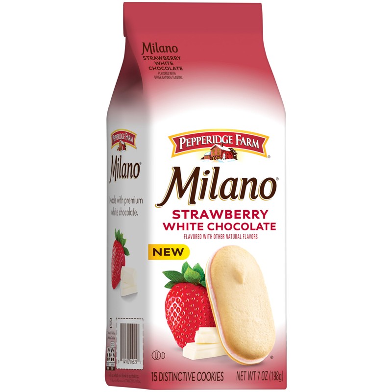 Pepperidge Farm Milano White Chocolate Strawberry Flavored Cookies, 7 Oz