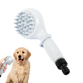 Dog Shower Attachment - Puppy Washer Massage Brush,Non-Slip Lightweight Pet Shower Head for Camping, Fitness, Bathtub, Travel, Outdoors