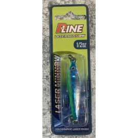 P Line Laser Minnow 1/2 OZ Silver Chartreuse Blue Vertical Jig Kokanee Trout Ice