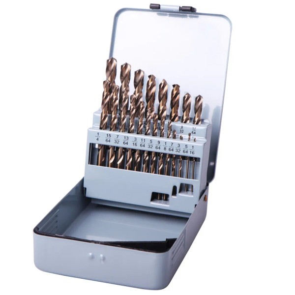Drillforce 21PCS Drill Bit Set HSS M35 Cobalt Multi-Bits Metal