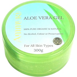 Ammuri Aloe Vera Gel 100% Pure Organic & Natural Freshly Cut Aloe Best for Acne, Psoriasis & Body Care, Face Care, Hair Care & for Skin Soothing, No Sticky Residue for All Skin types - 300 gm