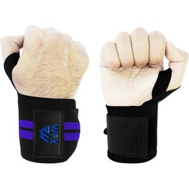 WFX Weight lifting Wrist Wraps Support Gym, Adjustable Pair Strong Grip Lifting Straps for Men and Women, Heavy Duty Wrist Support for Strength Training, Bodybuilding and Fitness Workout (Bluee)