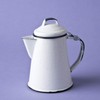 CINSA-315599 - Teiera in acciaio smaltato, 2 tazze, colore: Bianco