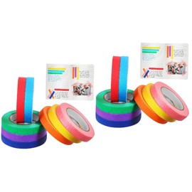 Operitacx 2 Sätze Farbiges Band Farbband Streifen Dekorative Papierbänder Papier Klebeband Klebstoff Uv Malerband Buntes Abdeckband Künstlerband Abdeckband Basteln Krepp-papier 8 Rollen * 2