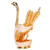 6Pcs Coffee Dessert Fork Set Metal Swan Base Holder Dessert