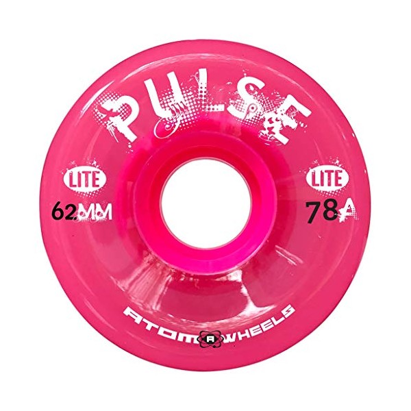 Atom Skates Outdoor Quad Roller Wheels 78A Atom Pulse Lite 62x33 Pink / 2 Packs - 8 Wheels