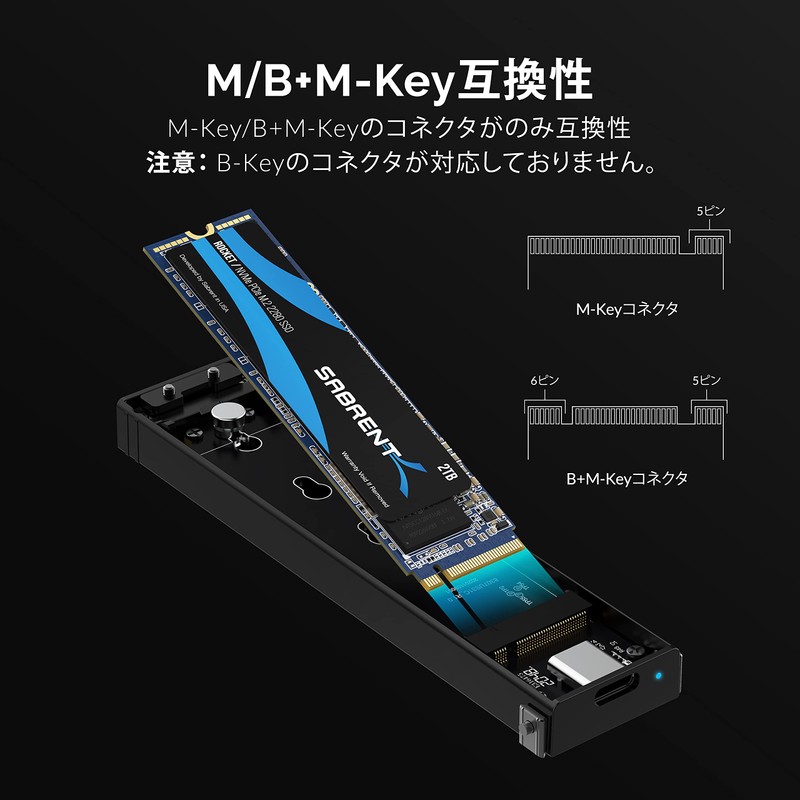 SABRENT M.2 SSD External Case / Supports M.2 SSD PCIe