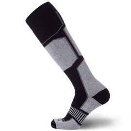 Pure Athlete Snowboard Socks - Comfortable Warm Skiing Snowboarding Sock for Men and Women (3 Pairs - Grey/Black/Silver-Grey/Black/Blue-Black/White/Red, Small)