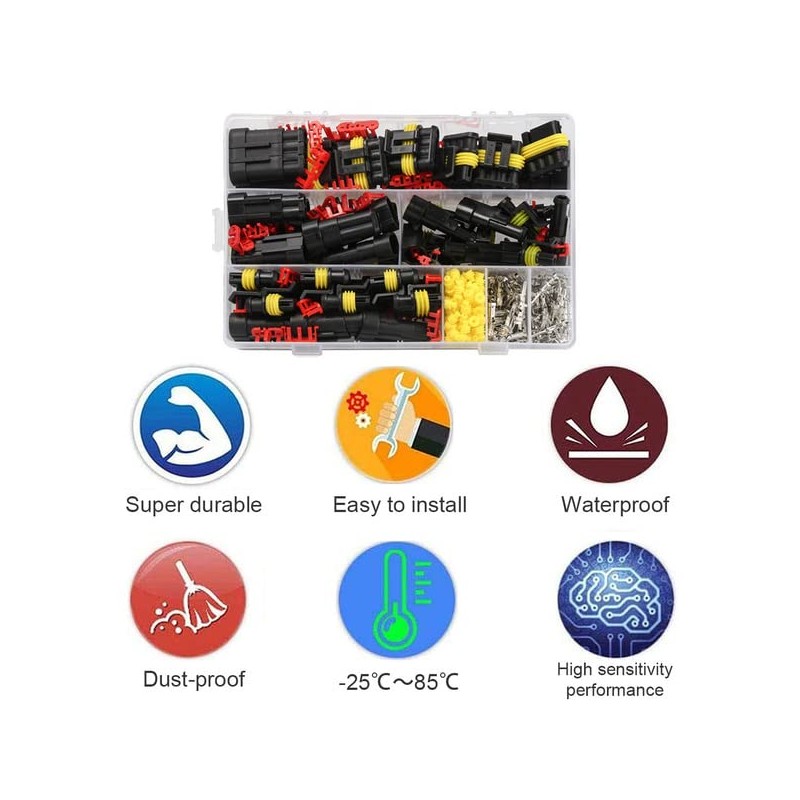AONNOUS 352PCS Automotive Electrical Connectors & Crimper Kit;Weather Pack Connectors