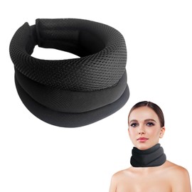 BEIBXHQQ 1 Piece of Three-Stage Neck Brace, Cervical Vertebra Correction Collar, Adjustable Collar, Neck Support Bracket, Forward Neck Correction Collar, Anti-Head Bow Collar (Black)